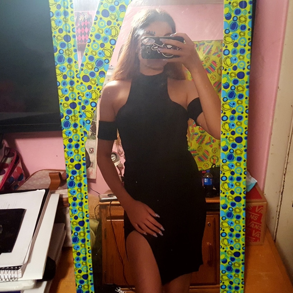Black mini dress